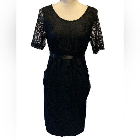 Planet Motherhood Black Lace cocktail Dress Large NWT - Picture 2 of 10